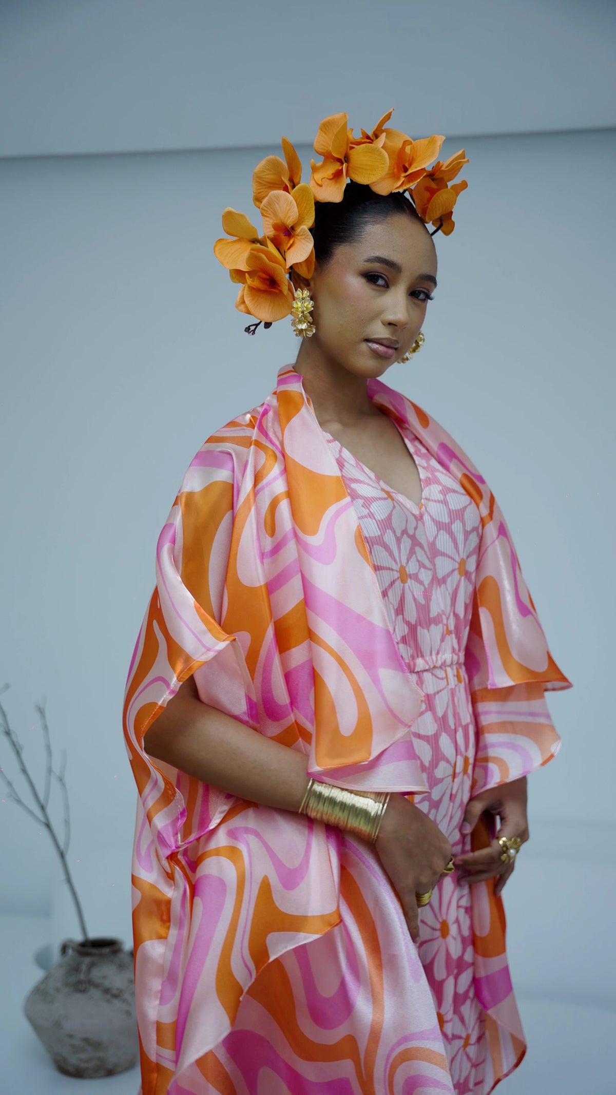 Iness Set Saeeda Version 2 Set: Floral Kimono & Jumpsuit | Nahota Kanma