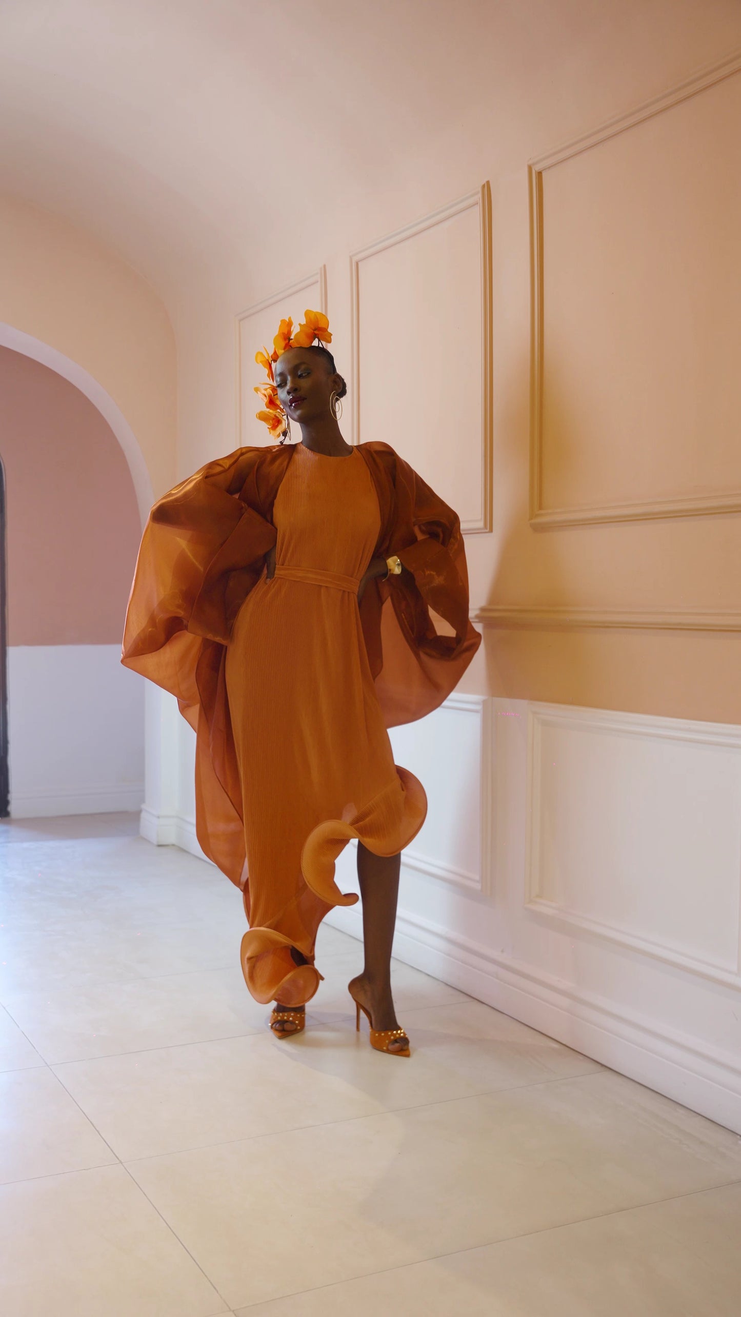 Amariah Dress Set: Orange