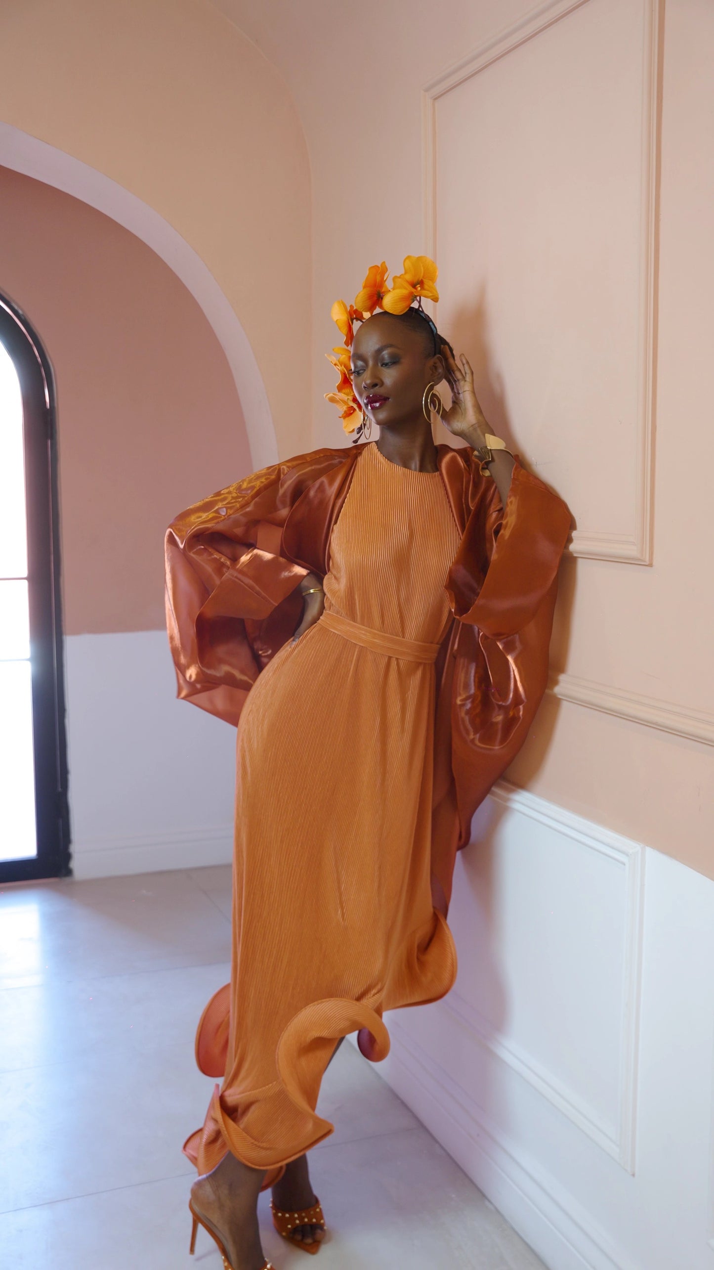 Amariah Dress Set: Orange