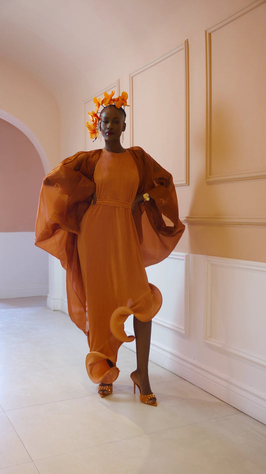 Amariah Dress Set: Orange