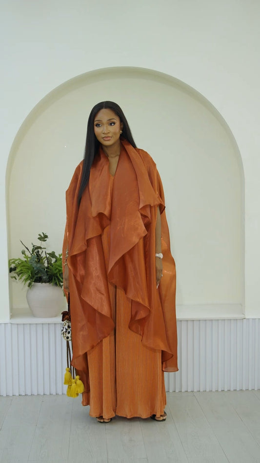 Saeeda Version 2 Set - Kimono and Jumpsuit with Plisse and Organdi